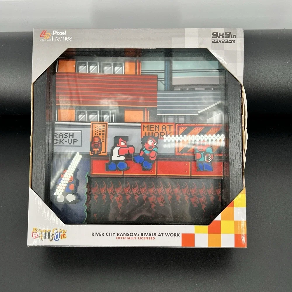 Pixel Frame River City Ransom: Rivals at Work 9x9 Shadow Box Art New In Box